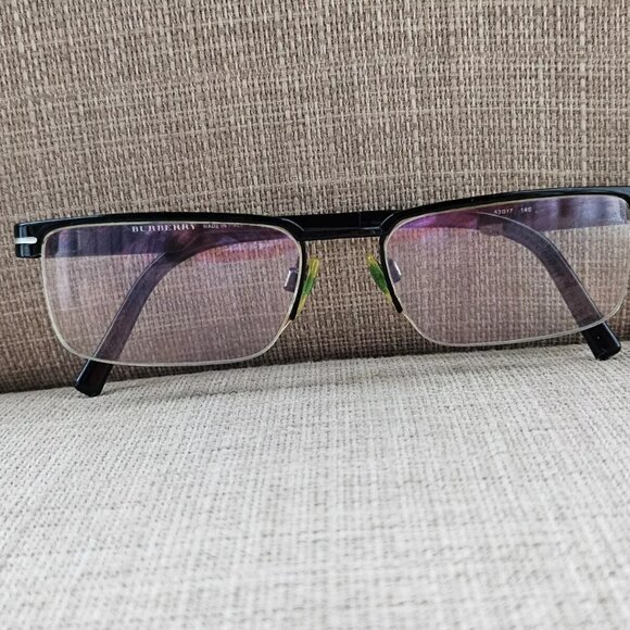 Burberry Eyeglasses Frame Made in ITALY Glasses Half Rim Frame 53[]17 140 Unisex - Picture 3 of 13
